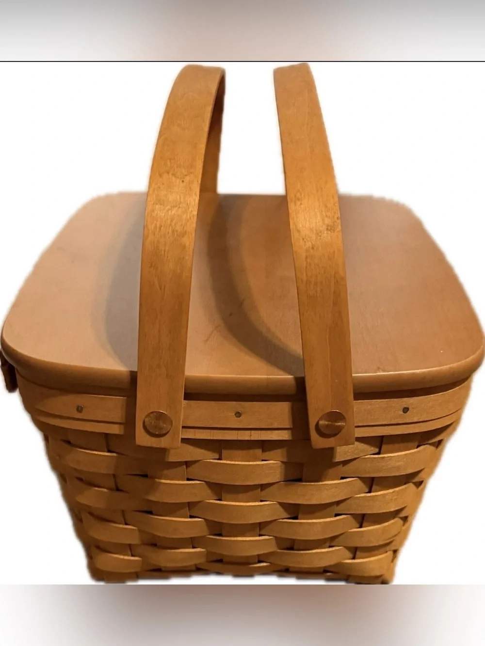 Longaberger 2001 Sewing Notions Basket, Liner, 2 Piece Protector, Brochure & Lid